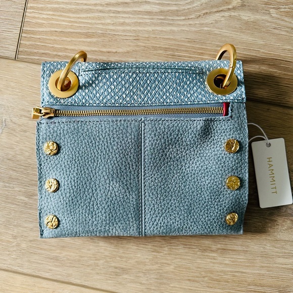 🆕✨ HAMMITT Montana Reversible Small Bay Blue Snake Crossbody Bag - Picture 6 of 10